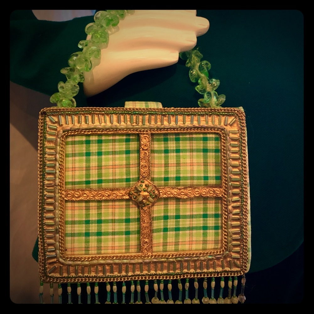 Authentic Mary Francis Handbag in Golds & Greens